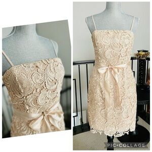 CACHE LACE LINED CHAMPAGNE GOLD STRAPLESS OR WITH STRAPS PARTY DRESS